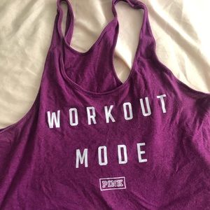 Pink “Workout Mode”  tank top